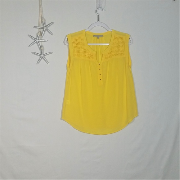 Daniel Rainn Tops - Daniel Rainn Sleeveless Silk Blouse Yellow Sz M